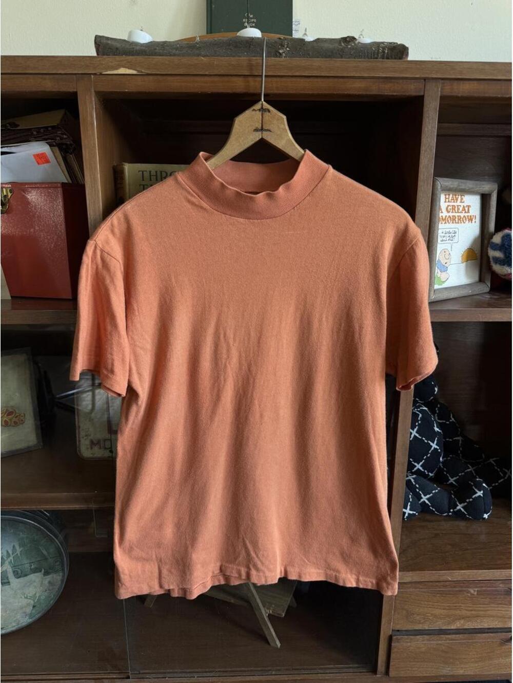 1960s Jockey orange mock neck cotton t-shirt